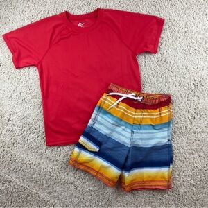 Kanu Surf Boys Swim Set • Size 8 Swim Trunks & Size 10 Rash Guard
